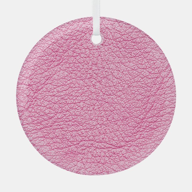 Close-up pink leather, textured background. glass tree decoration (Front)