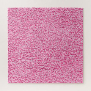Close-up pink leather, textured background. jigsaw puzzle