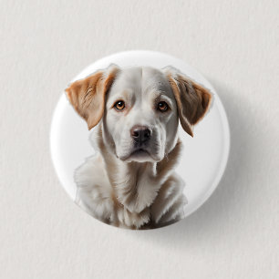 Close-Up Portrait of a Sweet-Faced Dog 3 Cm Round Badge