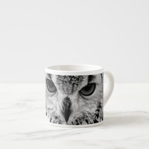 Close Up Portrait Of Eurasian Eagle-owl Espresso Cup