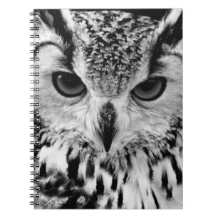 Close Up Portrait Of Eurasian Eagle-owl Notebook