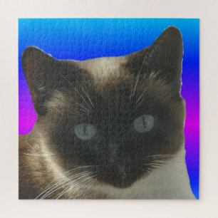Close up Puzzle: Cute Siamese Cat Jigsaw Puzzle