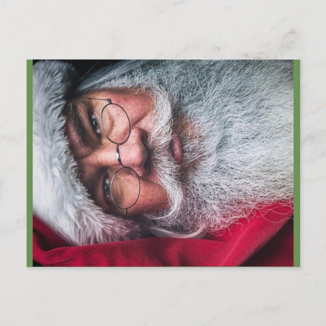 Close-Up Santa Holiday Postcard (Front)