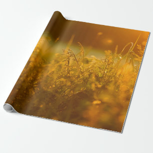 Close up silhouette of a grass field by sunsetabst wrapping paper