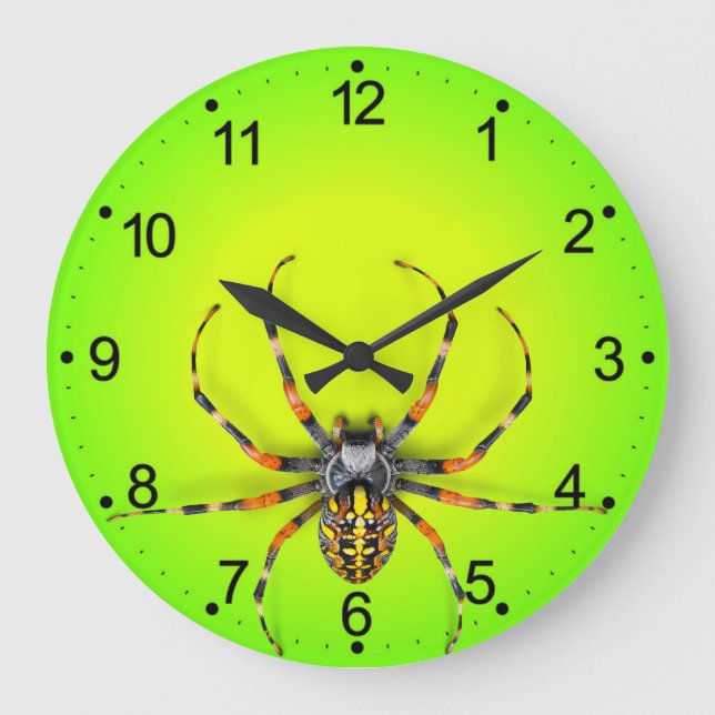 Close-up Spider Isolated-23983 Denim Jacket Large Clock (Front)