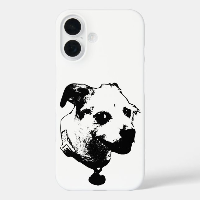 Close‑Up Terrier Mix Art iPhone Case (Back)