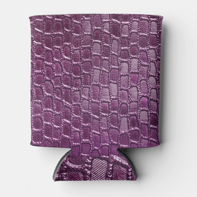 Close-Up Texture: Leather Material Detail Can Cooler (Front)