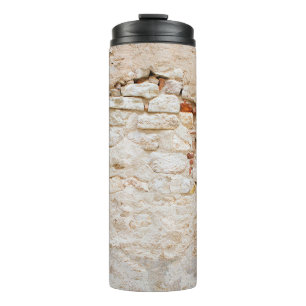 Close up texture of old stone wallabstract, antiqu thermal tumbler