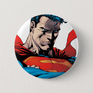 Close up to face 6 cm round badge