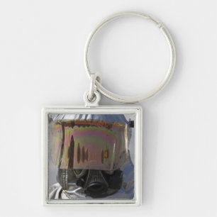 Close-up view of a firefighter key ring