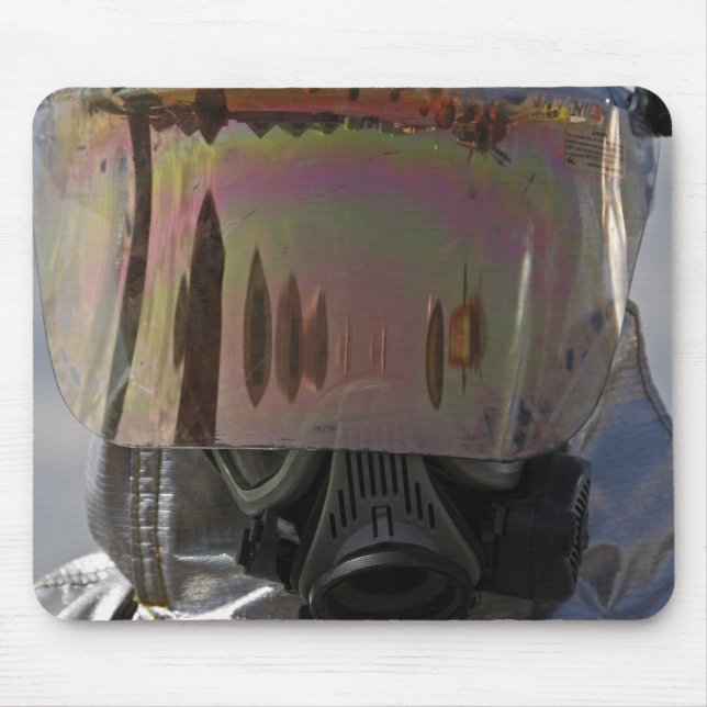 Close-up view of a firefighter mouse mat (Front)