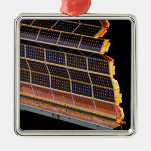 Close-up view of the solar arrays metal tree decoration