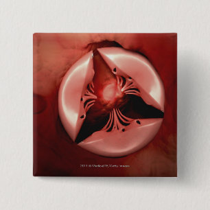 Close up view of the tricuspid valve in the heart 15 cm square badge