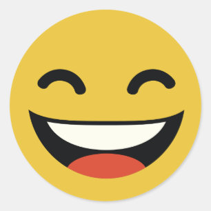 Close your eyes laughing emoji classic round sticker