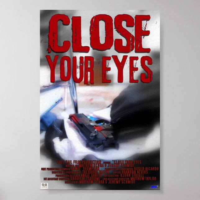 Close Your Eyes Poster (Front)