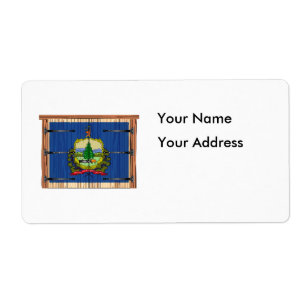 Closed Barn Door With Vermont State Flag