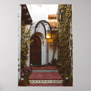 CLOSED BROWN WOODEN DOOR DURING DAYTIME POSTER