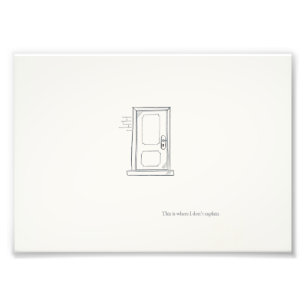 Closed Door/Line Art/ Thoughtful Wall Print