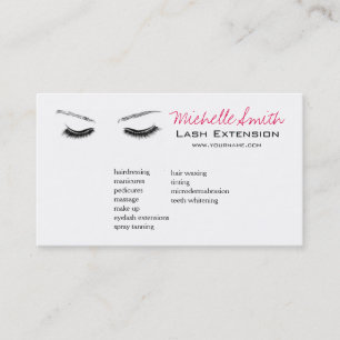 Closed eyes long lashes lash extension business card