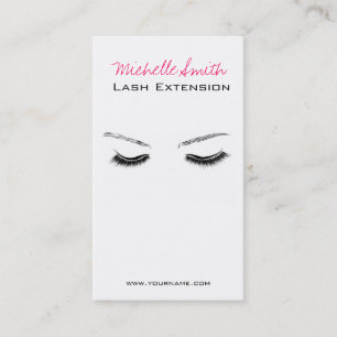 Closed eyes long lashes lash extension business card