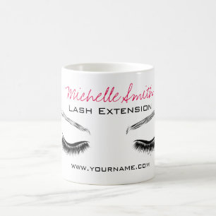 Closed eyes long lashes lash extension coffee mug