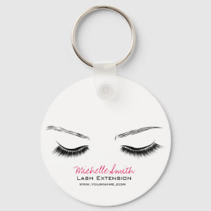 Closed eyes long lashes lash extension key ring