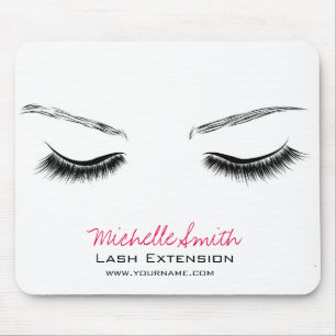 Closed eyes long lashes lash extension mouse mat