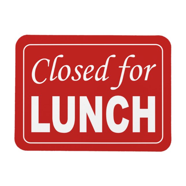 Closed for lunch sign magnet (Horizontal)