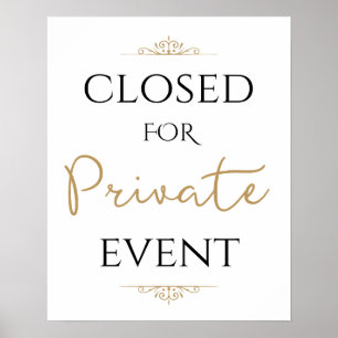 Closed for Private Event, Wedding  Poster