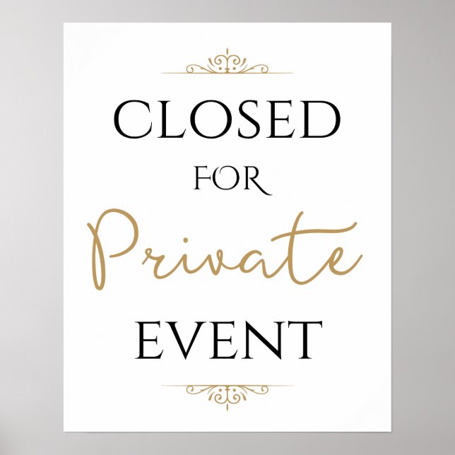 Closed for Private Event, Wedding  Poster (Front)