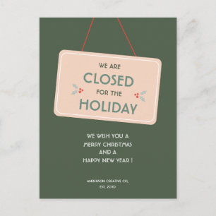 Closed for the Holiday Sign Fun Holiday Postcard