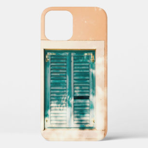 Closed green wooden door iPhone 12 case