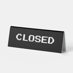 Closed Open Black White Retro Pixel Typography
