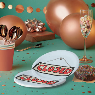 Closed Sign Paper Plates