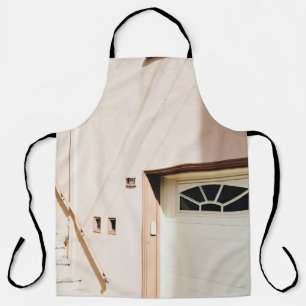 CLOSED WHITE WOODEN DOOR APRON
