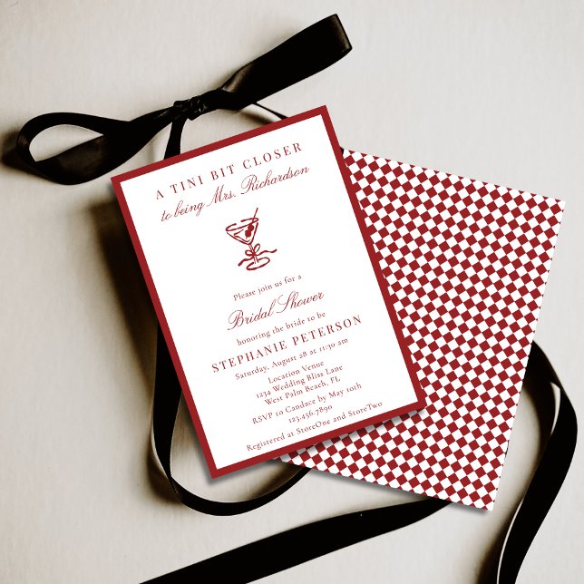 Closer to Mrs Old Money Martini Bridal Shower Invitation (Creator Uploaded)