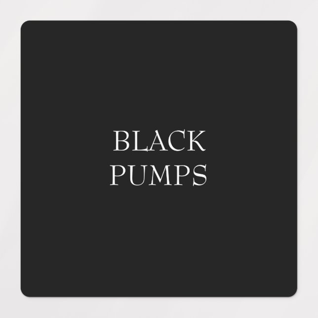 Closet Black Shoe Classification Labels (Design 1)