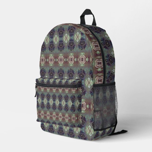 closet hangar green printed backpack (Back Corner Right)