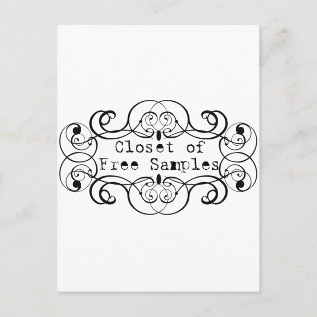 Closet of Free Samples Postcard (Front)
