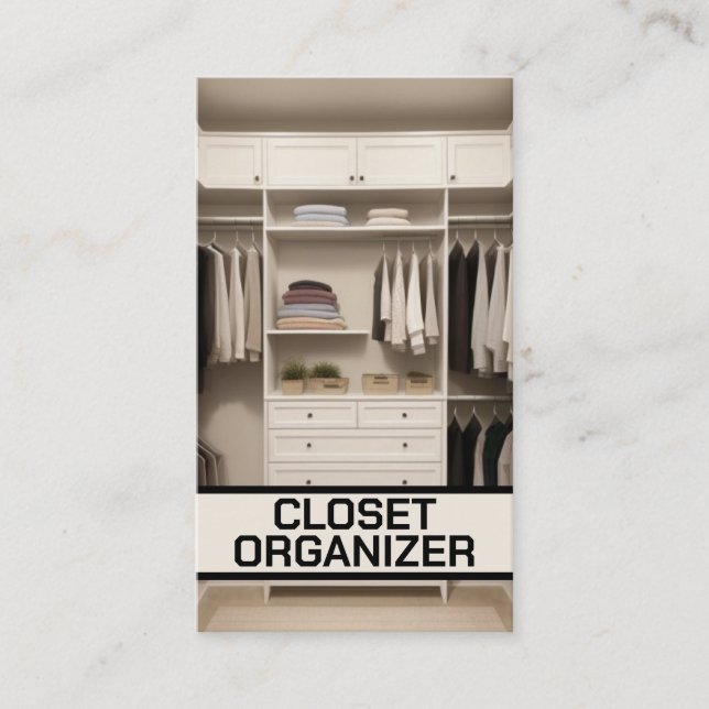 Closet Organiser Professional Business Card (Front)