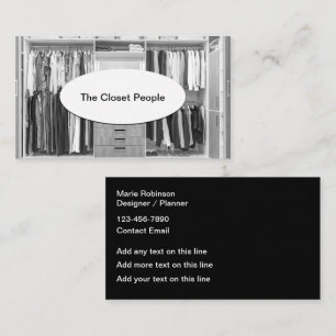 Closet Organising And Design Business Cards