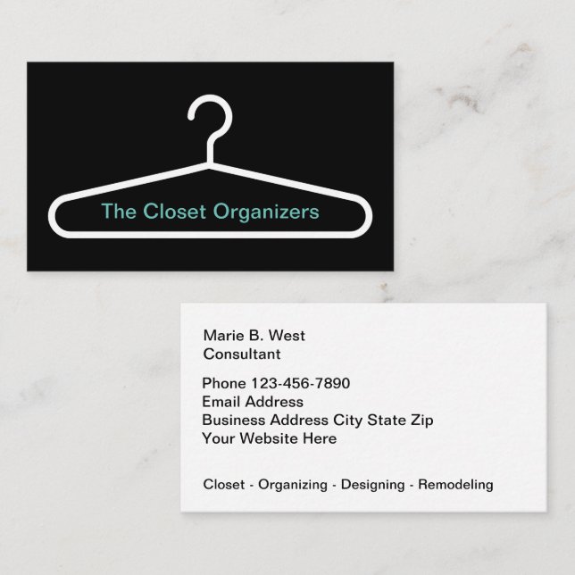 Closet Organising And Design Service Business Card (Front/Back)