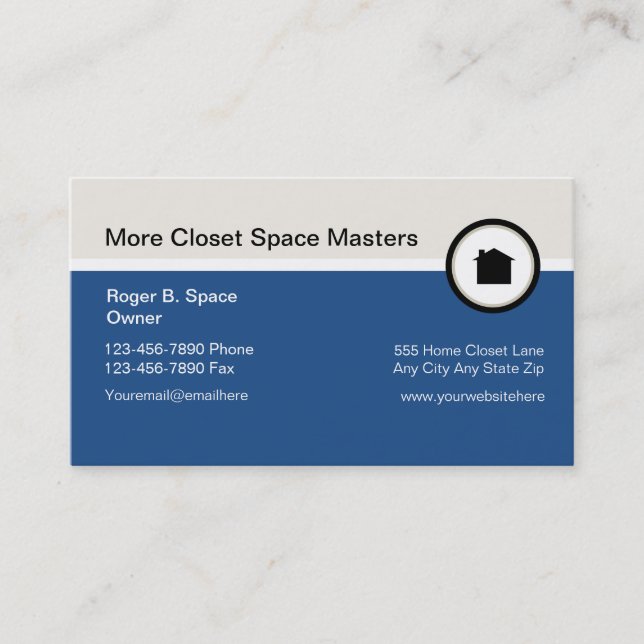 Closet Organising Business Cards (Front)