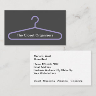 Closet Organising Design Purple Business Card