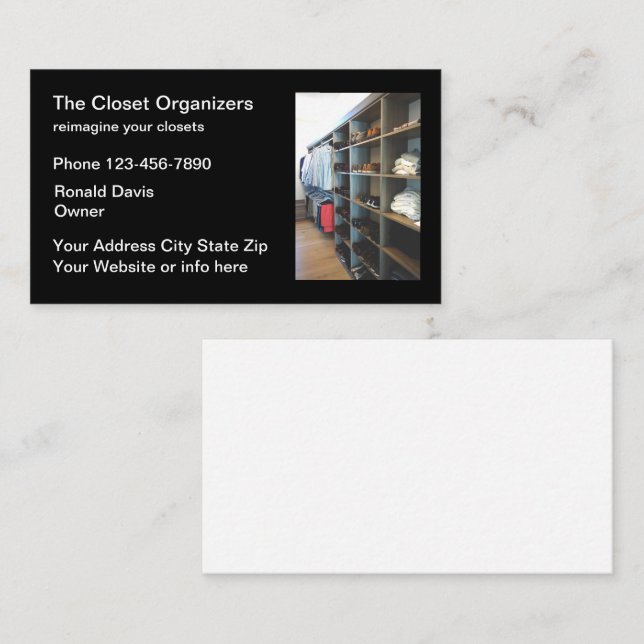 Closet Organising Services Business Card (Front/Back)