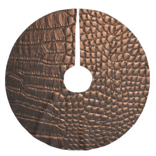 Closeup: crocodile leather texture. brushed polyester tree skirt
