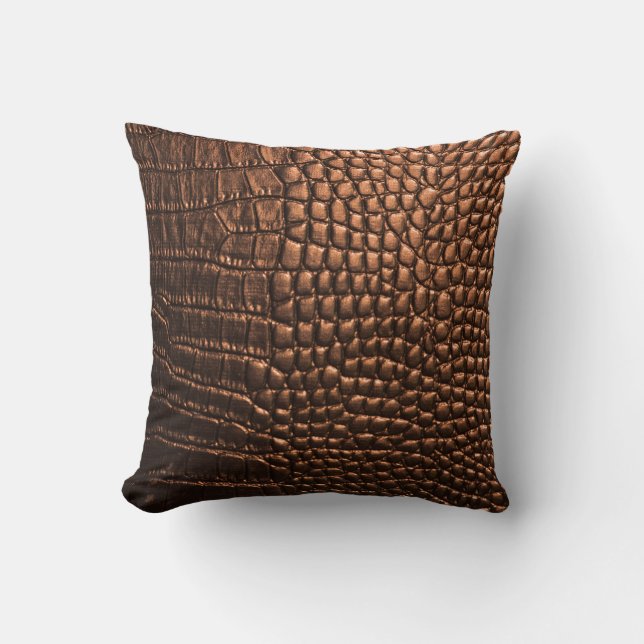 Closeup: crocodile leather texture. cushion (Front)