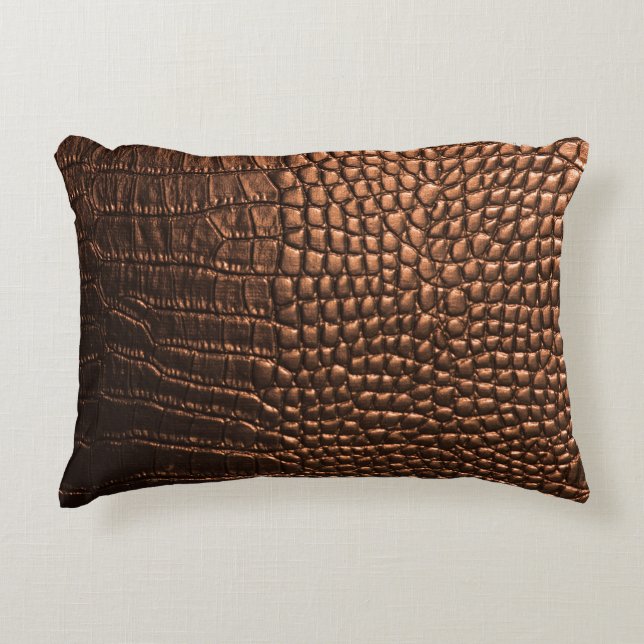 Closeup: crocodile leather texture. decorative cushion (Front)