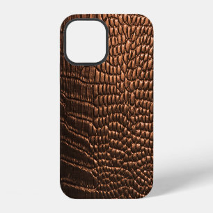 Closeup: crocodile leather texture. iPhone 12 case