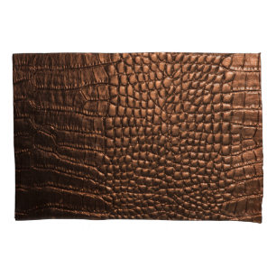 Closeup: crocodile leather texture. pillowcase